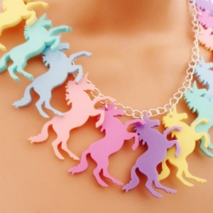 Pastel unicorn charm necklace