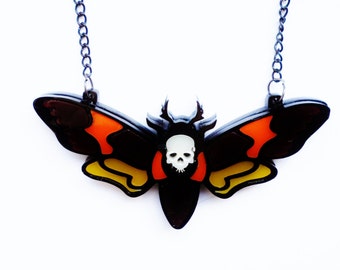 Deaths head moth necklace