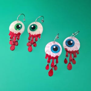 Zombie halloween eyeball dangle earrings