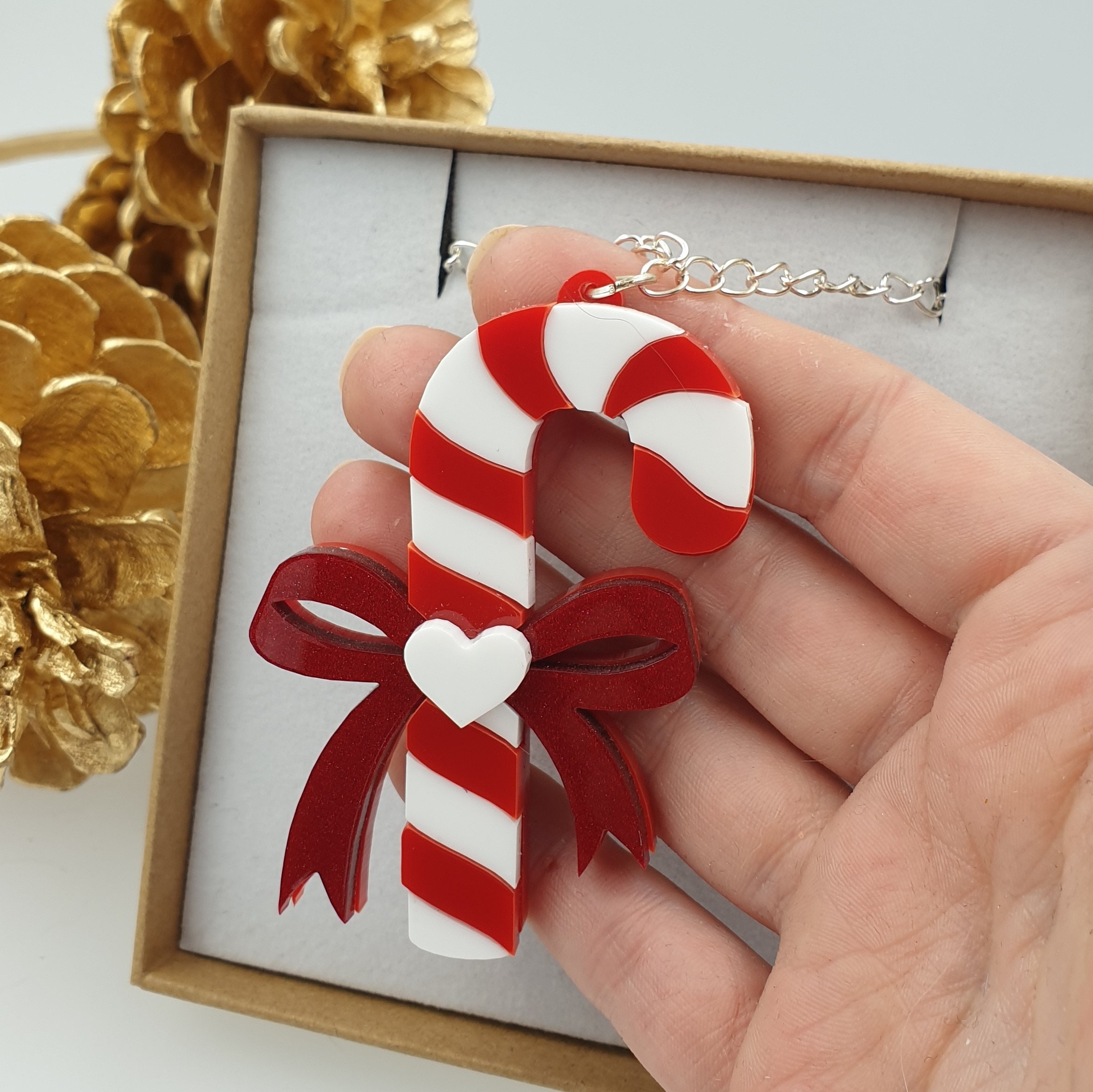 Candy Cane Pendant and Earrings — Village Designs