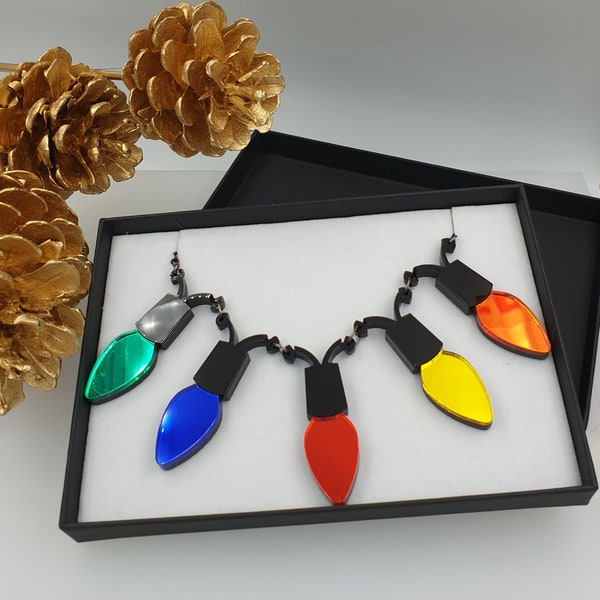 Christmas Lights Necklace Etsy