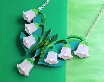 Bell flower statement necklace - three colours