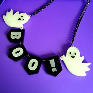 Ghost party banner necklace glow in the dark