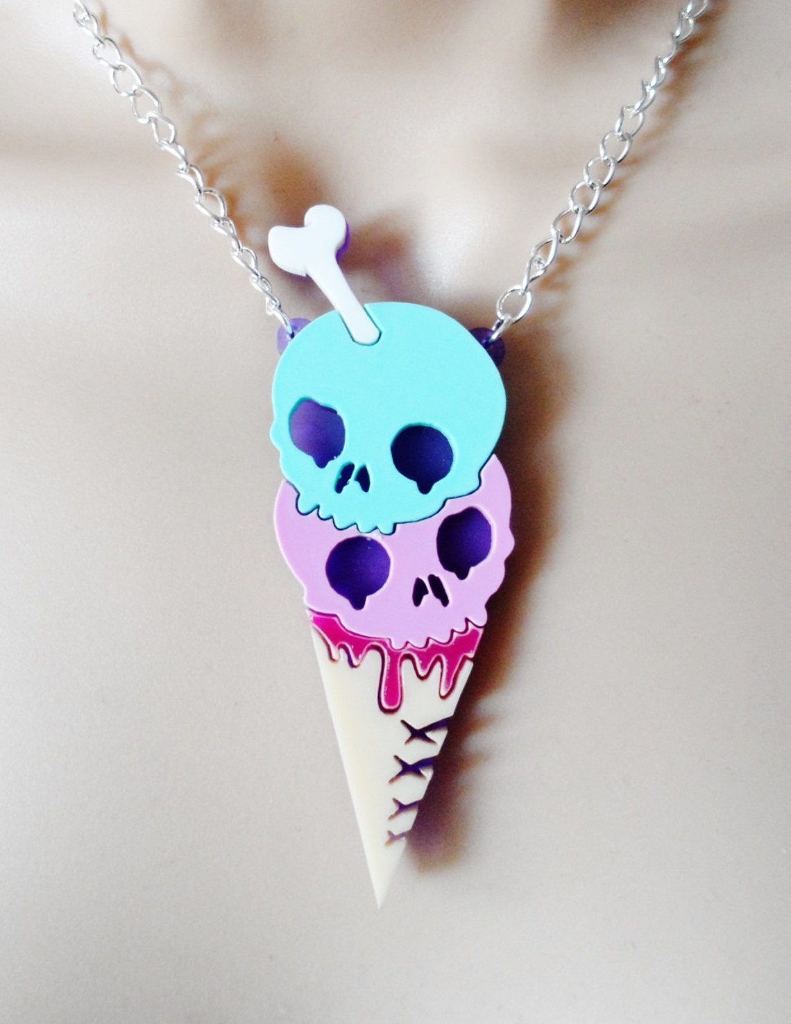 Pastel gothic ice cream necklace Etsy