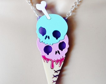 ネックレス・ペンダント Whisper Melt Ice Cream Necklace Pastel Gothic Ice Cream Necklace - Etsy