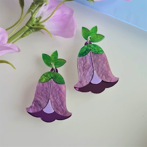 Bluebell purple dangle earrings - Pre order