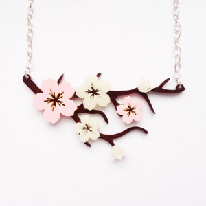 Cherry blossom branch necklace