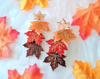 Maple leaf charm earrings