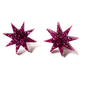 Jem glitter star earrings