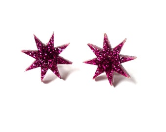 Jem glitter star earrings