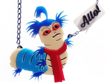 Labyrinth worm necklace