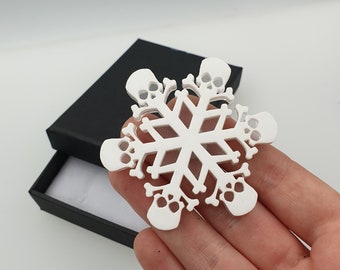 Gothic snowflake pin brooch