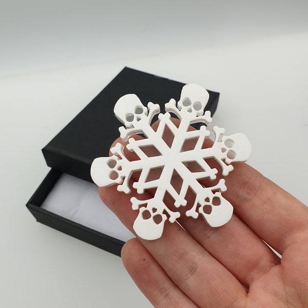 Gothic snowflake pin brooch