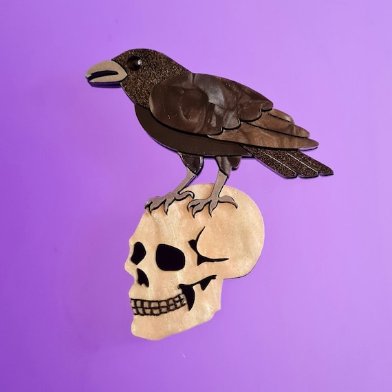 Nevermore Raven Brooch or Necklace Etsy Singapore