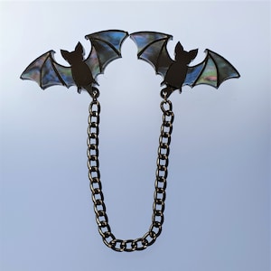 Broche de clip de collar de murciélago místico de Halloween