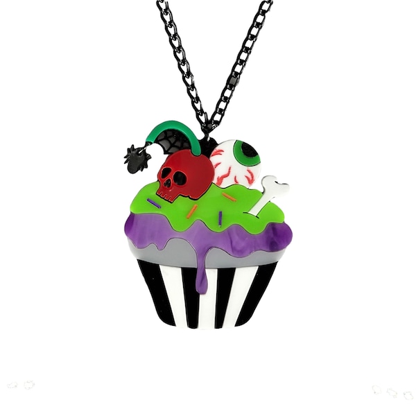 Collier cupcake effrayant