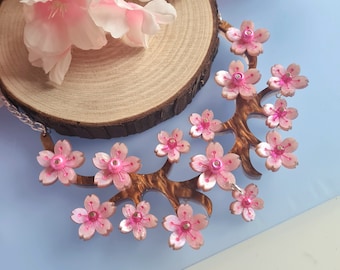 Cherry blossom statement necklace - Pre order