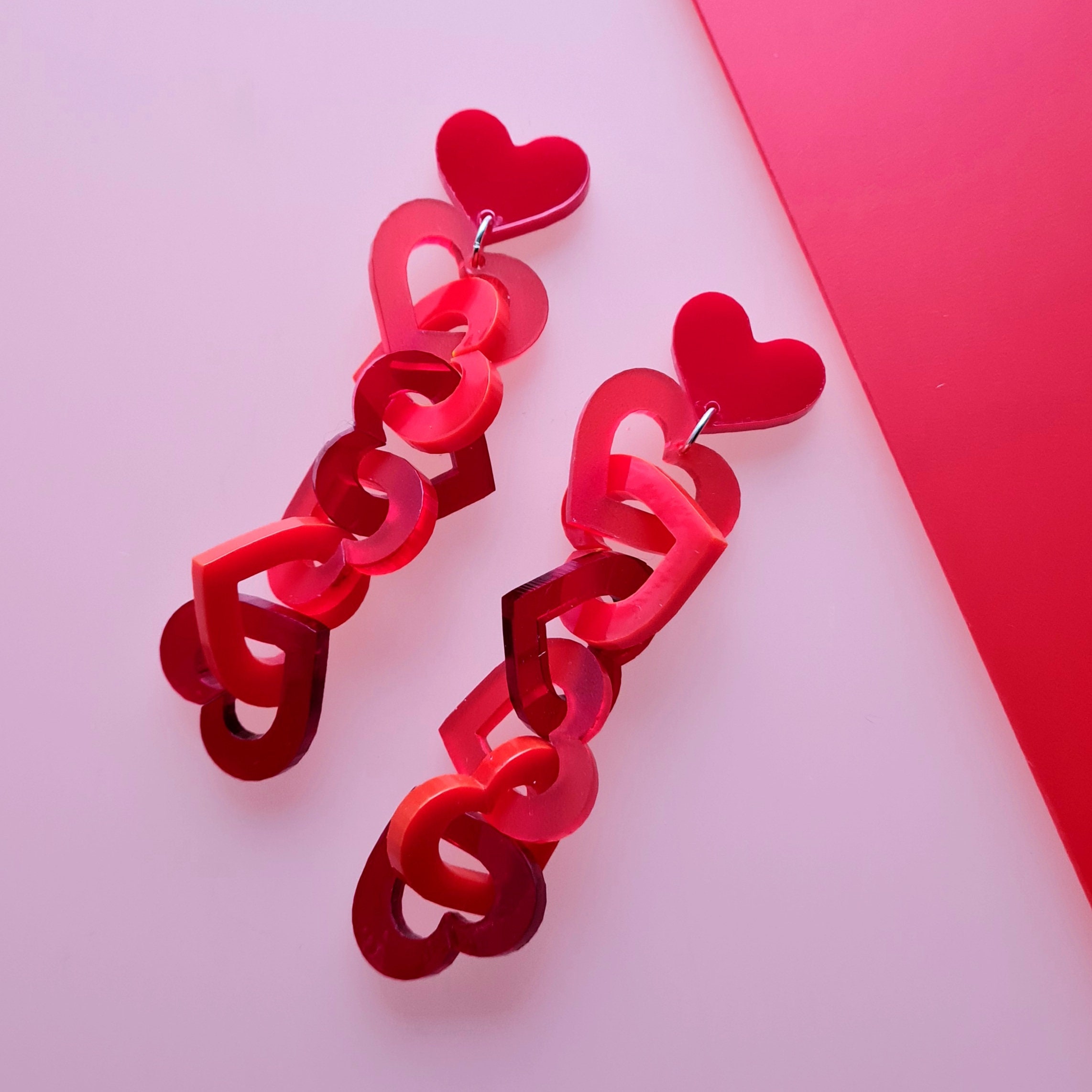 Love Heart Link Earrings - Etsy Denmark