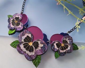 Pansy charm necklace - small - Pre order