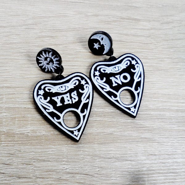 Ouija planchette earrings