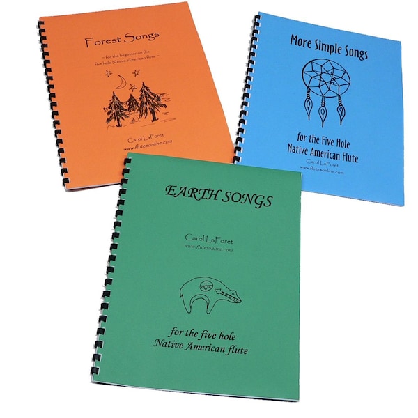 Songbook Set for 5 Hole Native American Flute - 3 Song Books