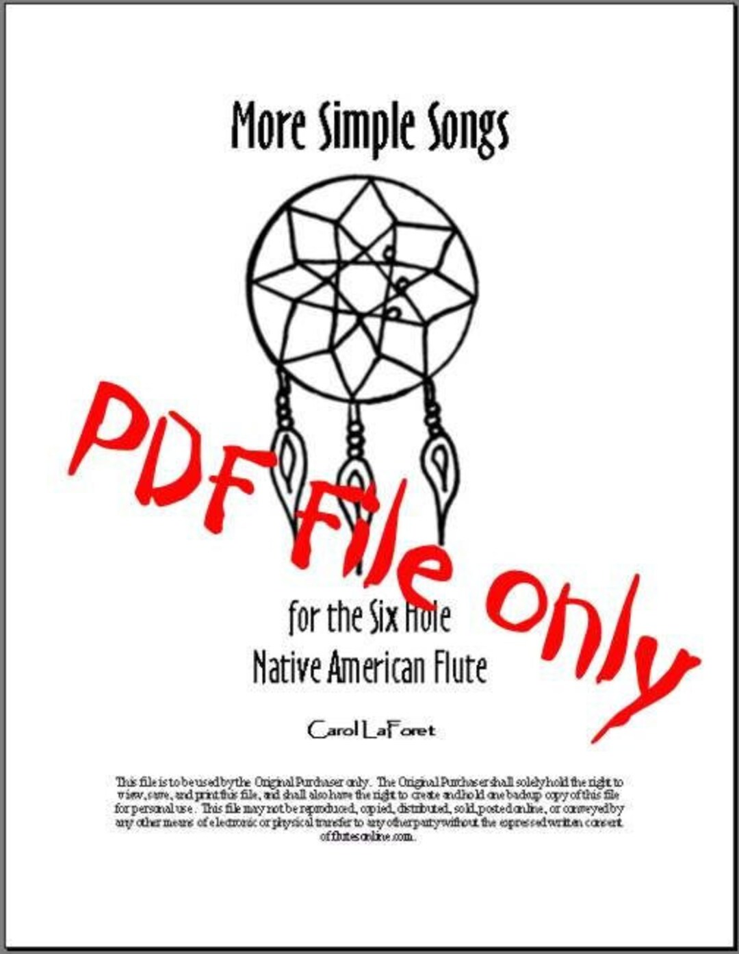 More Simple Songs for the 6 Hole Native American Flute PDF File - Etsy, image size:1080x1393