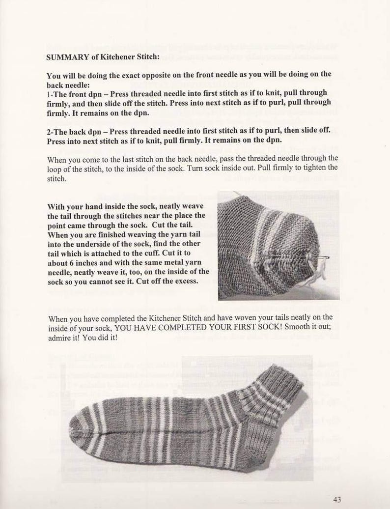 Successful Sock Knitting Book Pattern for the Beginner Etsy