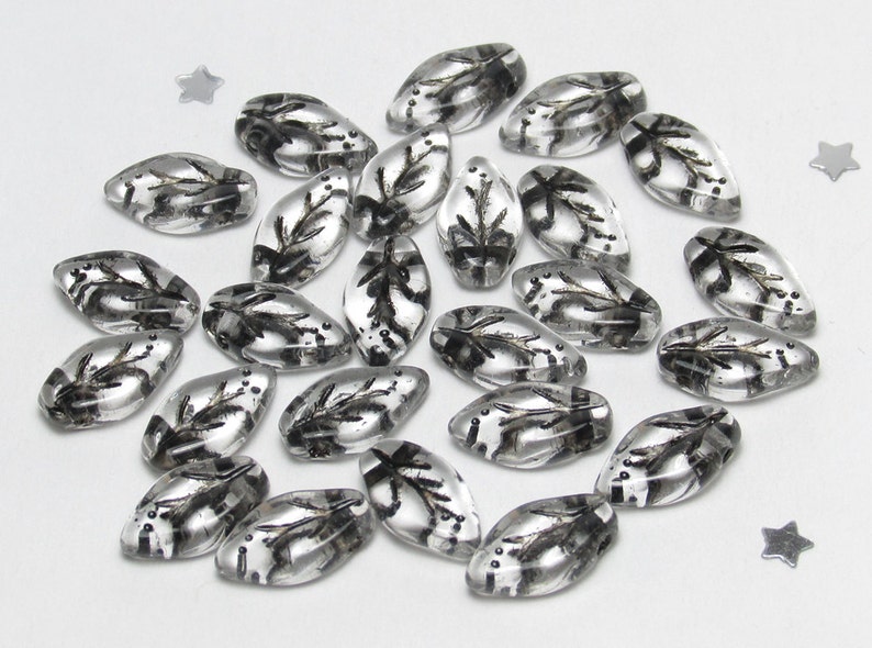 90 CLEAR transparent AB 8mm hearts Czech pressed glass beads BBB
