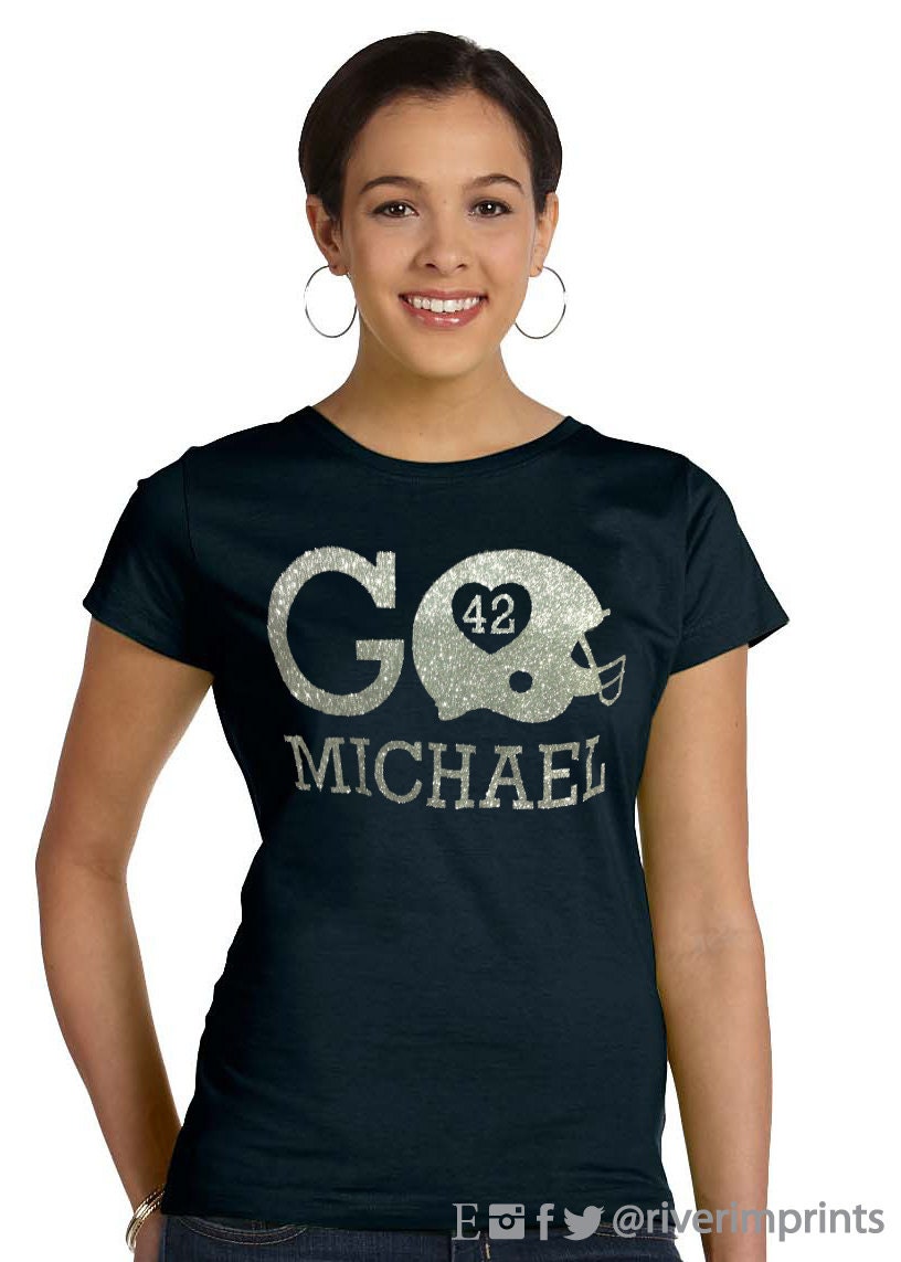 FOOTBALL Personalized Fan Tshirt sparkly glitter shirt Etsy