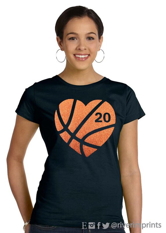 HEART BASKETBALL sparkly BASKETBALL glitter shirt Choose Etsy