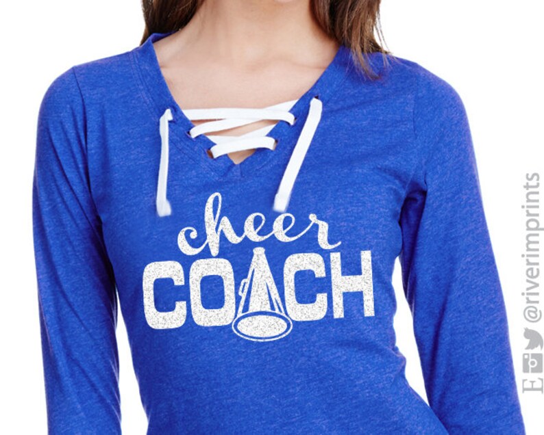 Glitter CHEER COACH Womens Shirt Cheer Coach Bling Lace Up Etsy