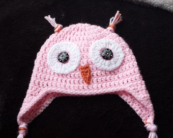 Knit baby hat, Knit Owl hat