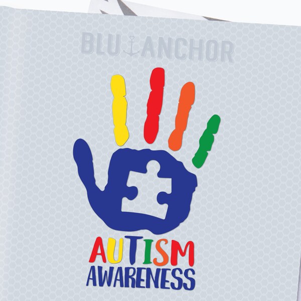 CUSTOM 5 Color Autism Awareness Handprint (45 Colors Available)