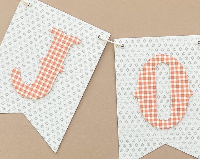 Personalized Custom Banner, Vintage Cottagecore Blue & Red, Welcome Baby, First Birthday ONE Banner High Chair, Spell Phrases