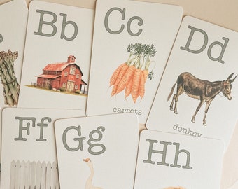 Farm Life Alphabet Flashcards