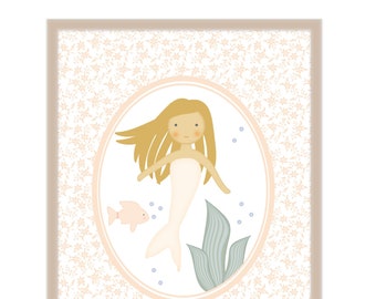 8x10 Mermaid Nursery Art