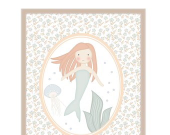 8x10 Mermaid Nursery Art