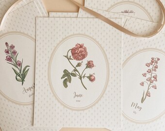 Vintage Birth Flower for June