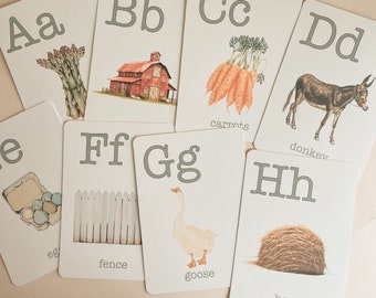 Farm Life Alphabet Flashcards