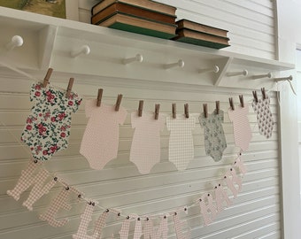 Pink Baby Clothesline Banner