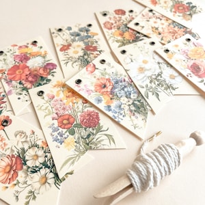 Mini Floral Banner,  Baby Shower Decor, Birthday or Nursery Garland, Baby In Bloom Theme, Mini 2.3" x 4" Pennants
