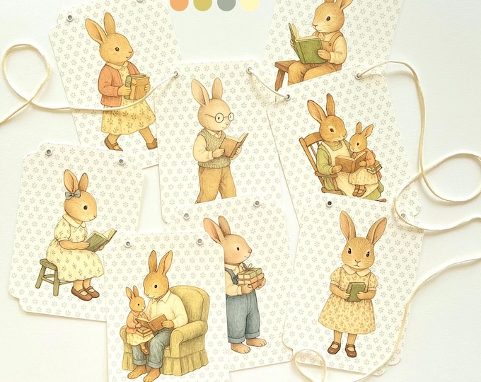 A New Chapter Baby Shower Decoration Banner - Book and Bunny Theme