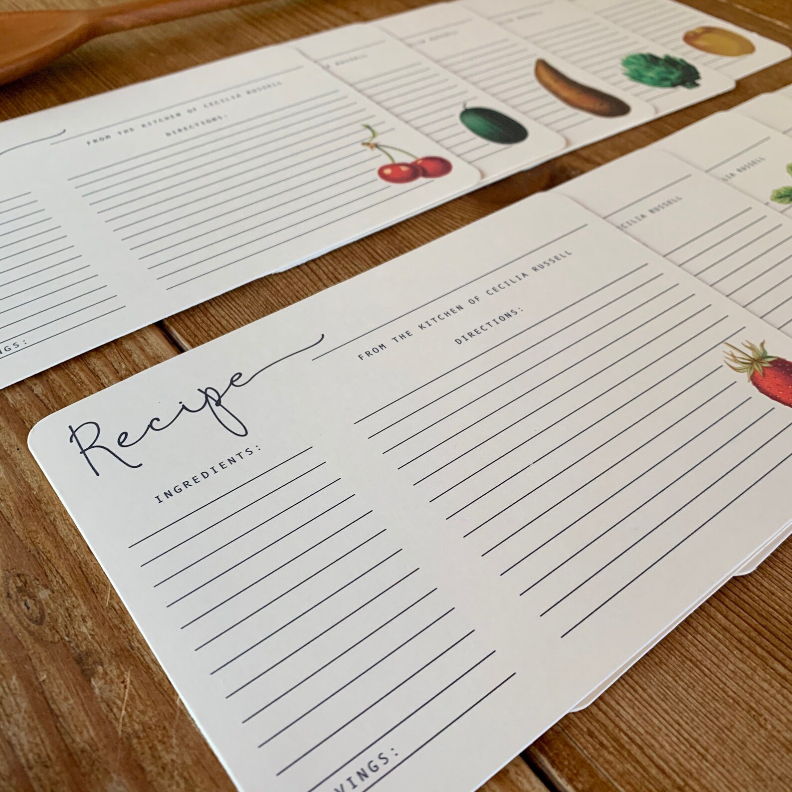 Personalized recipe cards | Etsy