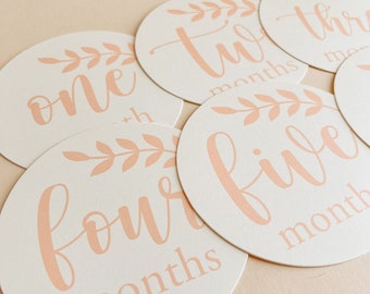 Peach Pink Baby Milestone Card Set