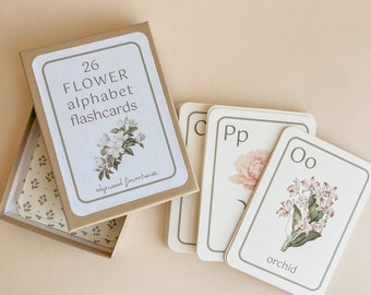 Flower Alphabet ABC Flash Cards for all ages