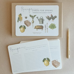 Heirloom Recipe Cards For Spring | 10 cards | Gift For Bridal or Wedding Shower | Personalized