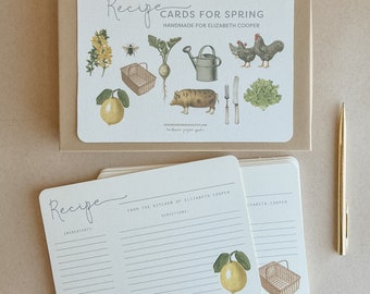 Heirloom Recipe Cards For Spring | 10 cards | Gift For Bridal or Wedding Shower | Personalized