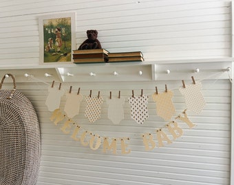 Yellow Baby Clothesline Banner