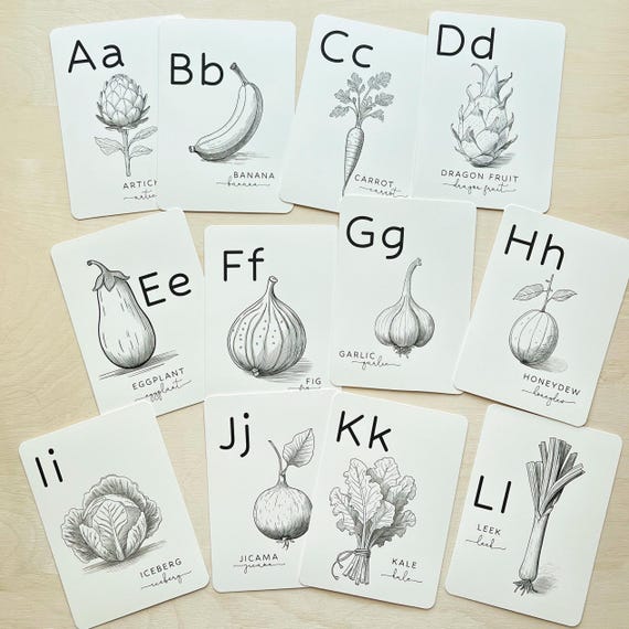 Locally Grown Baby Shower ABC Coloring Alphabet Set, Baby Shower Activity Game, Farmers Market Theme, Recommend Colored Pencils not included