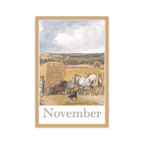 November Classic Art Print 11x17 | Fall Harvest | Month Wall Art | No Frame | Collect all 12